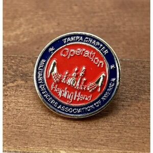 Military Officers Of‎ America Tampa Chapter Helping Hand Metal Lapel Pin Button